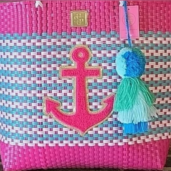 Simply Southern Large Basket Calabash Tote Anchor NWT BENIFITS CHARITY - Picture 2 of 7